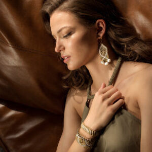 Macrame Hanging Earrings Bracelets Woman